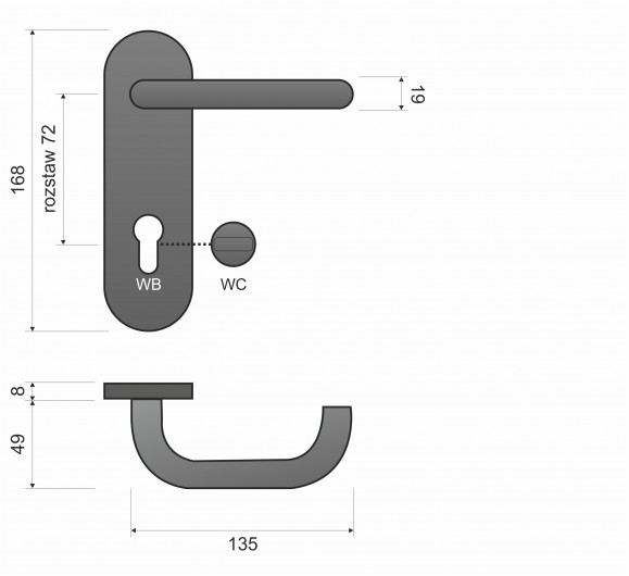 Klamka do drzwi Ultra KUL 512 wkładka INOX Dobreokna24