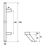 AXA skośna, kwadratowa antaba Amsterdam dwustronna 150 cm