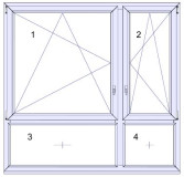 Okno PCV Veka PREMIUM 2150x2025 mm RU 2/3 i 1/3 obustronny złoty dąb trzyszybowe ciepła ramka
