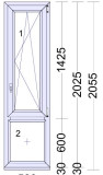 Okno PCV Veka PREMIUM 600x2025 RU prawe obustronny złoty dąb trzyszybowe ciepła ramka