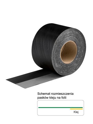 Folia zewnętrzna EPDM z paskiem butylu 0,75x300 mm