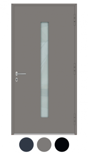 Drzwi aluminiowe zewnętrzne przeszklone szare ral 9007
