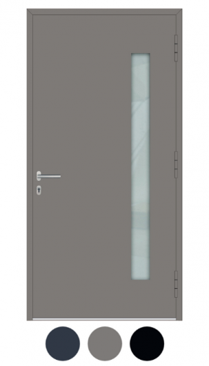 Drzwi aluminiowe zewnętrzne przeszklone szare ral 9007