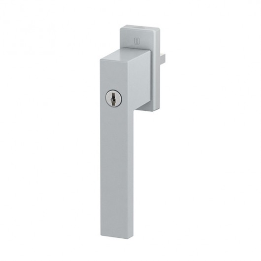 Klamka do okien z kluczykiem w kolorze srebrnym