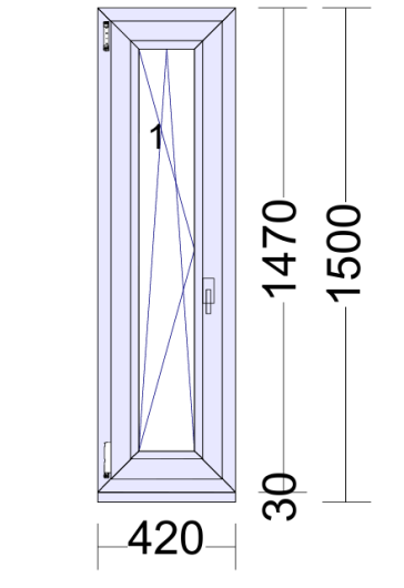 Okno PCV Veka PREMIUM 420x1470 RU lewe obustronny złoty dąb trzyszybowe ciepła ramka