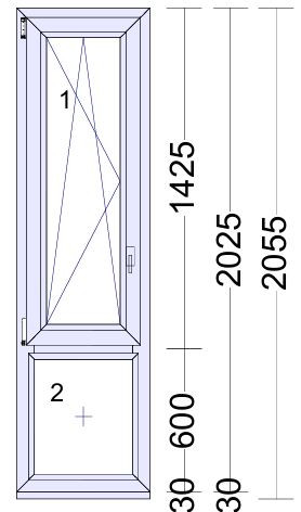 Okno PCV Veka PREMIUM 600x2025 RU lewe obustronny złoty dąb trzyszybowe ciepła ramka