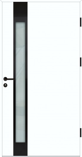Drzwi zewnętrzne białe z szybą ral 9016